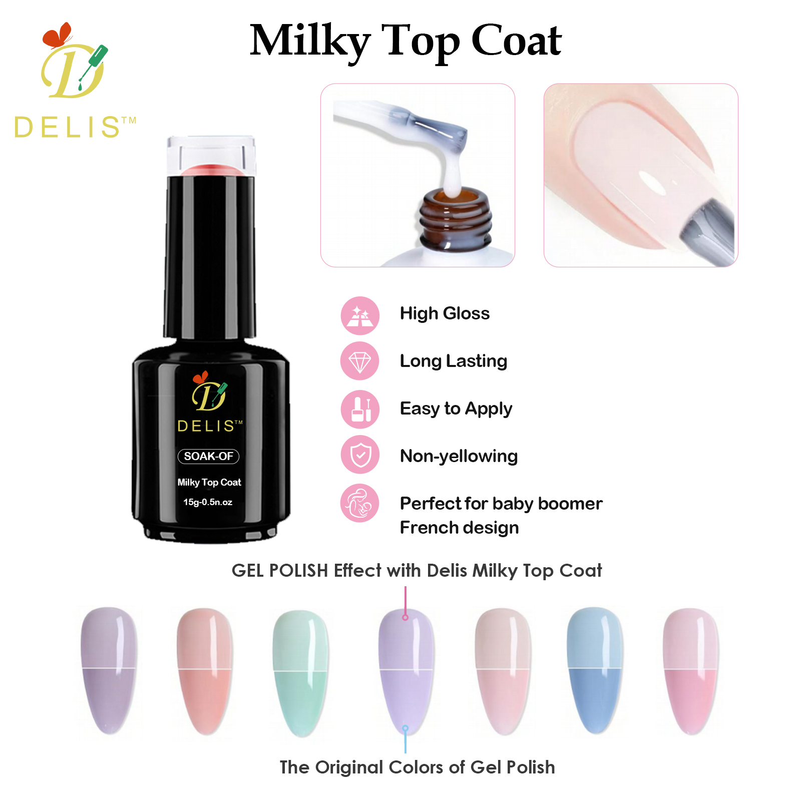 Milky Non Wipe Top Coat
